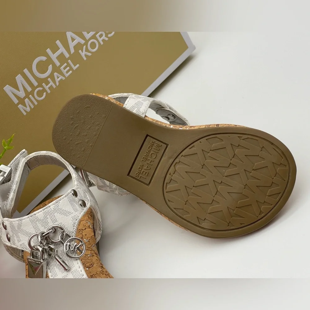 Michael Kors Girl’s Monogram Thong Charm Sandals